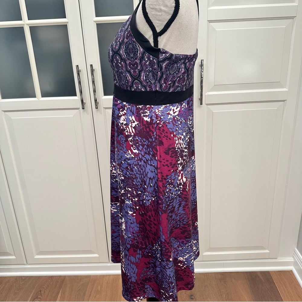 PrAna Amaya Purple Patterned Women's Athletic Dress - Picture 6 of 7